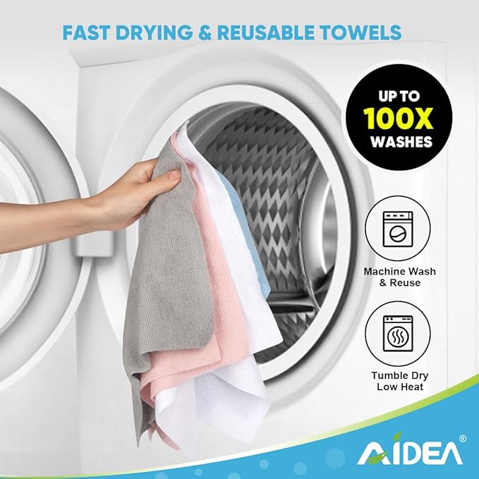 AIDEA Microfiber Cleaning Cloth Roll, Reusable Paper Towels Tear Away Cloth - Image 6