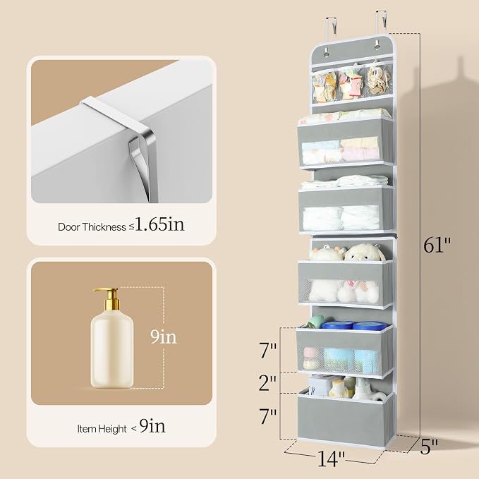 LAMU 6-Tier Over The Door Organizer, Swing - Image 3