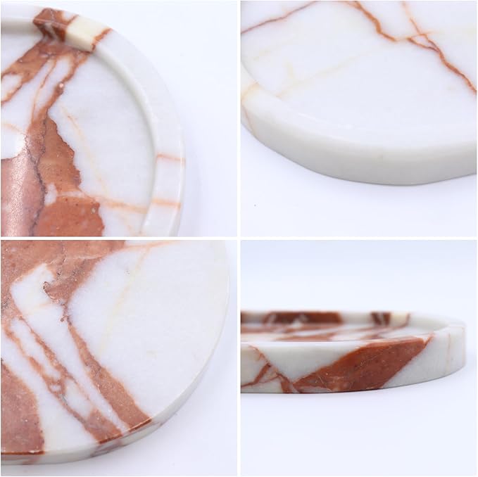 Natural Marble Tray, Oval Vanity Decorative Tray - Image 3