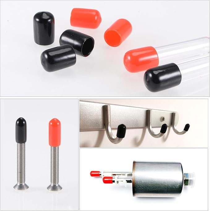 uxcell 20pcs Rubber End Caps 1/4" ID Vinyl Round Tube Bolt Cap Cover Thread - Image 5