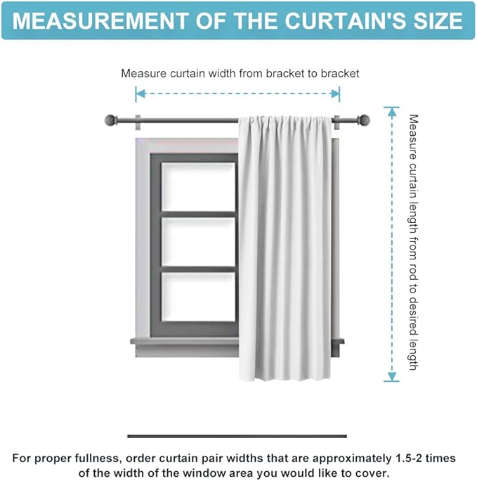 RYB HOME Bedroom Window Curtains, Heat Cold Insulated Drapes - Image 8
