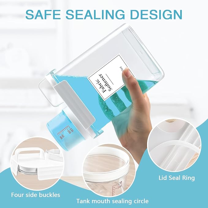 2 Pack Laundry Detergent Dispenser, 61oz Detergent Dispenser, Refluxable - Image 6