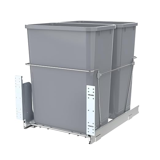 Double Pull-Out Trash Can for Under Kitchen Cabinets Include Double 35QT Trash by Pulloutor