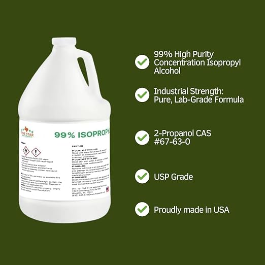 99% Pure Isopropyl Alcohol, 99 Percent IPA 1 Gallon, USP Grade, Made in The USA - Image 3