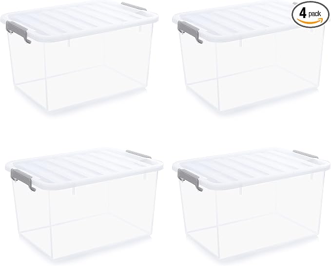 Citylife 44.4 QT Plastic Storage Bins by CitylifeHomeOrganization