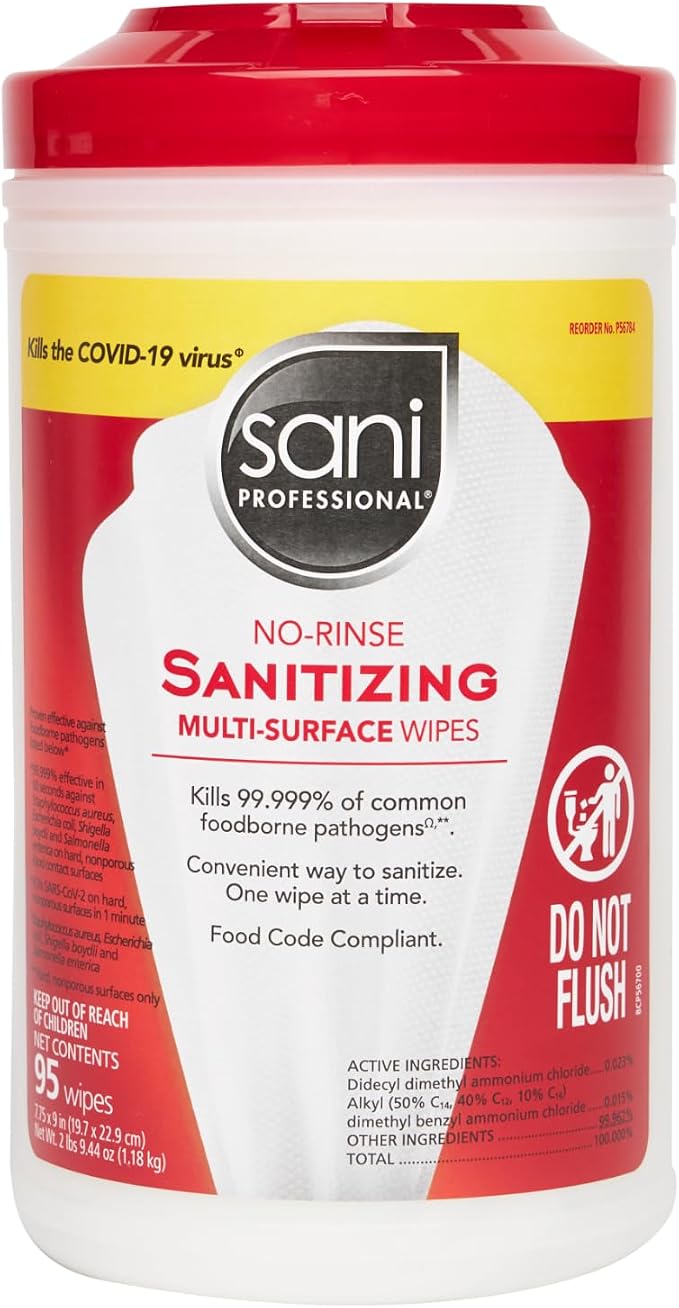 PDI Sani-Professional No-Rinse Sanitizing Wipes, Restaurant Tables, 95 Large - Image 2
