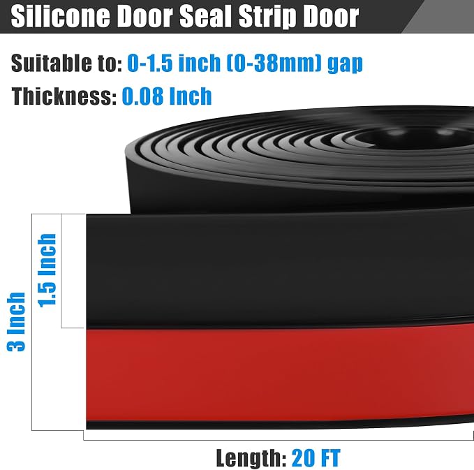 Draft Seal Tape for Doors and Windows 3 in x 20 Ft Silicone Weather Stripping - Image 2