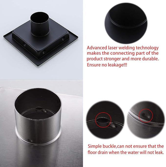 RANDOM Black Shower Drain Square - Image 7