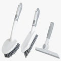 3 Pack Heavy-Duty Scrub Brush Set, Grout Brush, Shower Squeegee, Shower by BRUSHFAMILY
