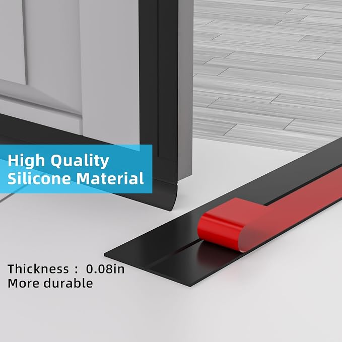 Heavy-Duty 20 ft x 3 in Weather Stripping, Extra Thick 2mm Door Draft Stopper - Image 9