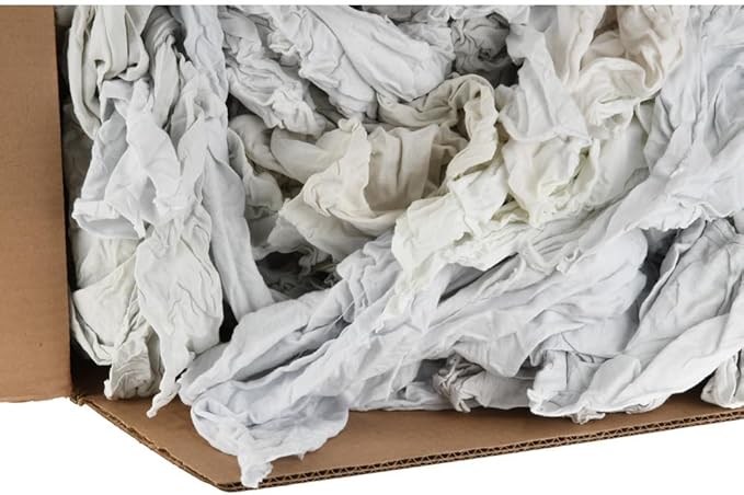 PRO SOURCE Reclaimed White Cotton T-Shirt Cloth Shop Rags, Sold by Weight - Image 4