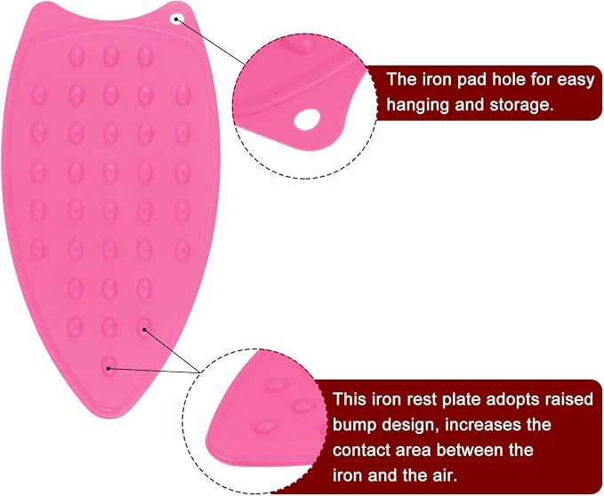 HARFINGTON 2pcs Silicone Iron Rest Pad, Fuchsia/Turquoise - Image 4