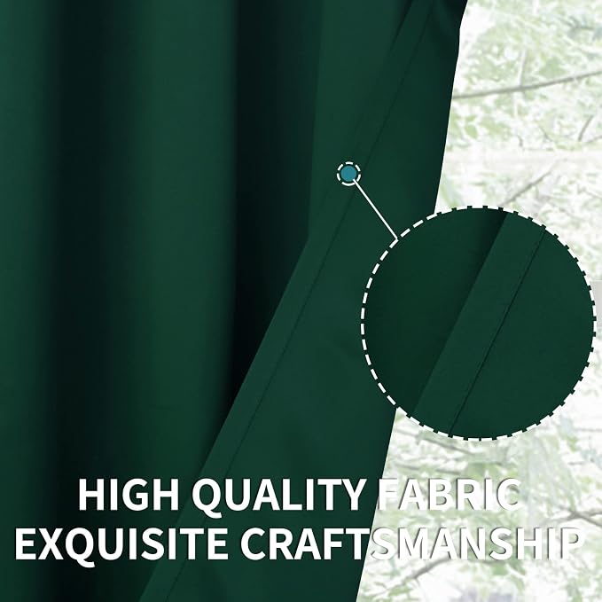 BGment Emerald Green Blackout Curtains 36 Inch Length - Image 6