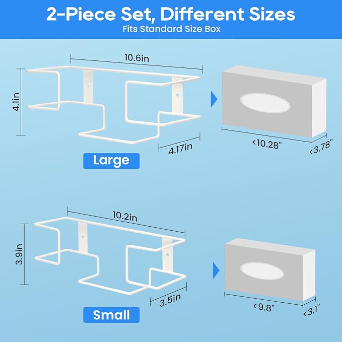 THYGIFTREE Glove Box Holder Wall Mount Dispenser, 2 Pack Metal Rack - Image 2