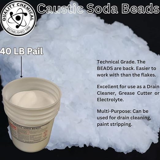 Quality Chemical Sodium Hydroxide - 40 lb Pail - Image 2