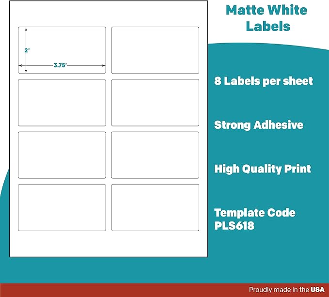 Premium Label Supply White Sticker Mailing Labels – 3.75" x 2" – Laser/Inkjet - Image 4