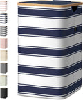 BALEINE Laundry Hamper with Lid, Tall Laundry Baskets with Bamboo Pull Handles by BALEINE