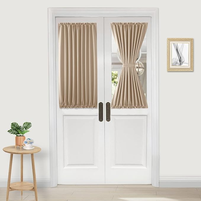 DWCN French Door Curtains – Rod Pocket Thermal Blackout Curtain by DWCN