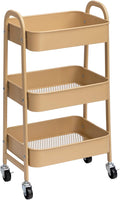 AGTEK Makeup Cart, Movable Rolling Organizer Cart, 3 Tier Metal Utility Cart by AGTEK
