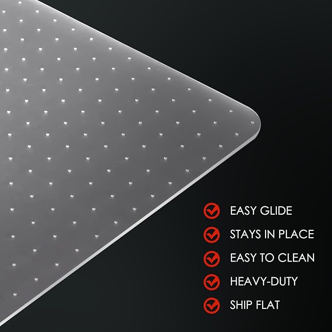 Kuyal Office Chair Mat for Carpet, 2 Pack 36x 48 Clear Heavy Duty Computer - Image 5
