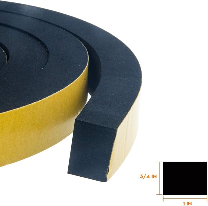 CloudBuyer Weather Stripping Foam 2-Pack, 1 Inch Wide X 3/4 Inch Thick - Image 2