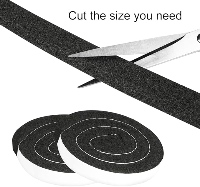 2 Rolls 1/2 Inch W 1/2 T Weather Stripping Air Conditioner Open Cell Foam Seal - Image 3