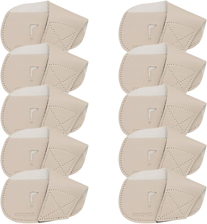 I Golf Iron Headcovers 10pcs PU Fit Both Right-Handed Clubs Golf Club Protector by GOCHSS