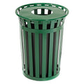 Global Industrial 36 Gallon Outdoor Slatted Steel Round Trash Can by GlobalIndustrial