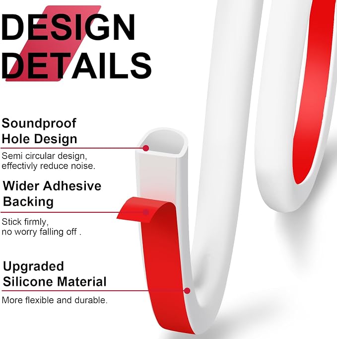 【New Upgrade】 Silicone Door Weather Stripping Door Seal Strip, 19.7 Feet - Image 4