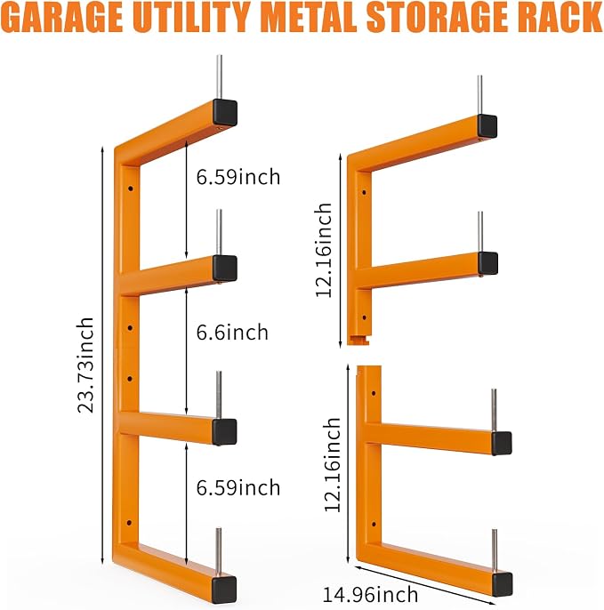 2-Pack Lumber Storage Rack, Wood Storage Racks Wall Mount, Heavy Duty Garage - Image 3