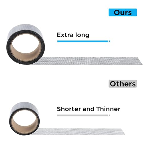 Black Window Screen Repair Tape, 4IN X 25FT Screen Repair Kit - Image 5