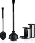 HAMITOR Toilet Plunger and Bowl Brush Set: 2 in 1 Stainless Steel Heavy Duty by HAMITOR