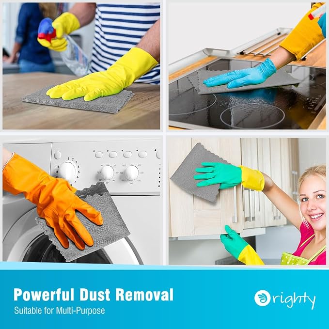 Orighty Cleaning Cloths 12x12 inch, Highly Absorbent Microfiber Cleaning - Image 4