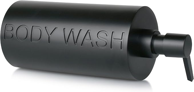 Matte Black Body Wash Dispenser Luxurious Refillable Pump Bottle - Image 2