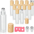 12 Pack Essential Oil Roller Bottles, 10ml Empty Frosted Glass Roller Bottles by Jxcmeng