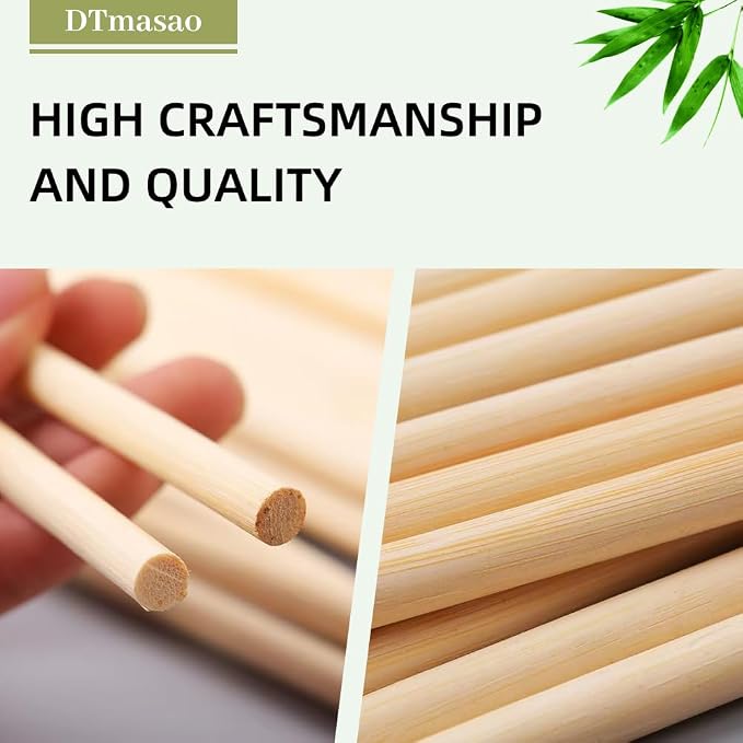 100 PCS Dowel Rods Wood Sticks Wooden Dowel Rods - Image 4