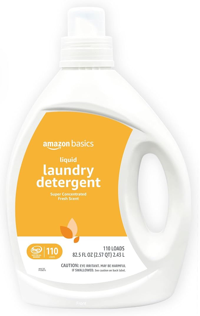 Amazon Basics Laundry Detergent Liquid, Concentrated, Fresh Scent, 110 Loads by AmazonBasics
