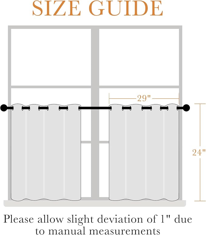 PONY DANCE Pure White Room Darkening Small Curtains, Short Drapes - Image 2