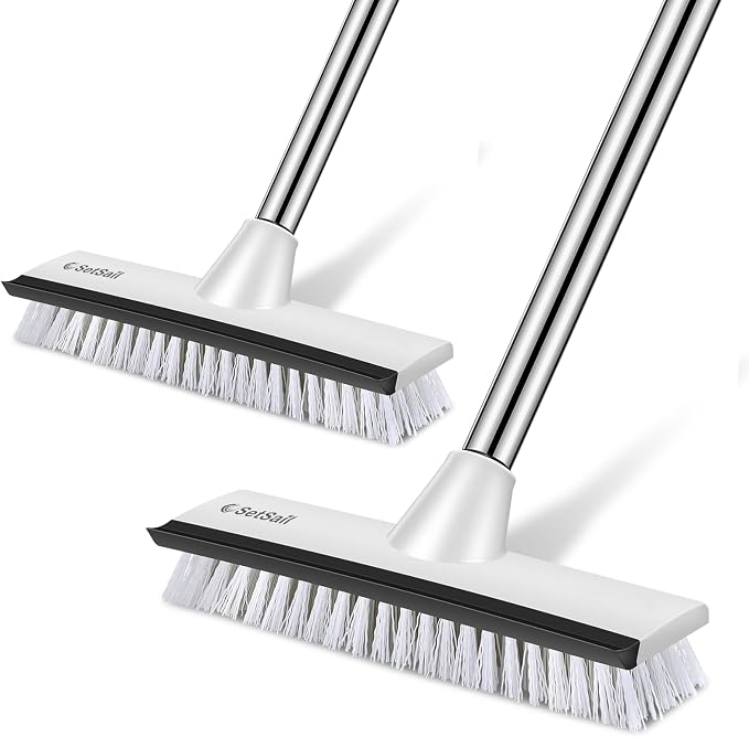 SetSail Floor Scrub Brush with 51-Inch Long Adjustable Handle 2 in 1 Scrape by SetSail