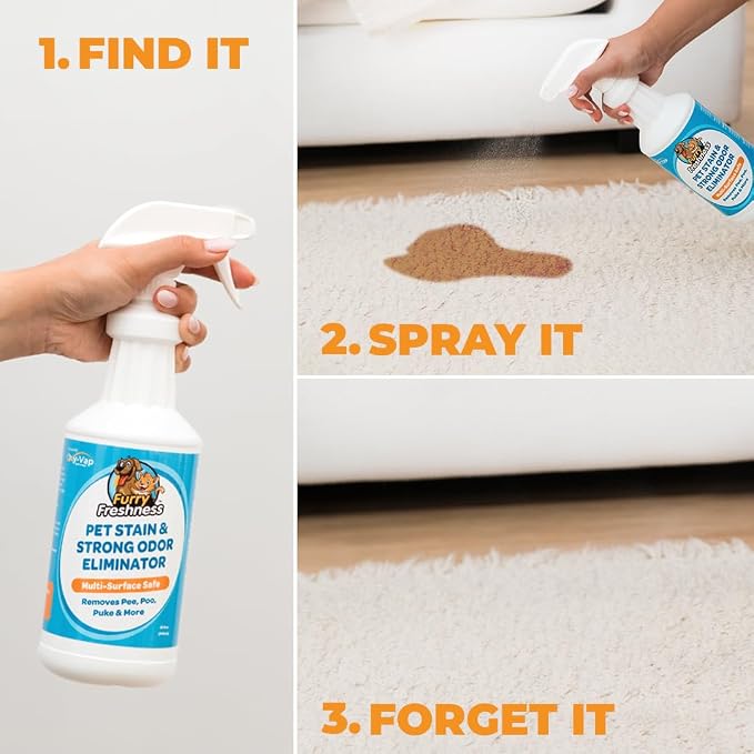 FurryFreshness Extra Strength Cat or Dog Pee Stain & Permanent Odor Remover + - Image 2