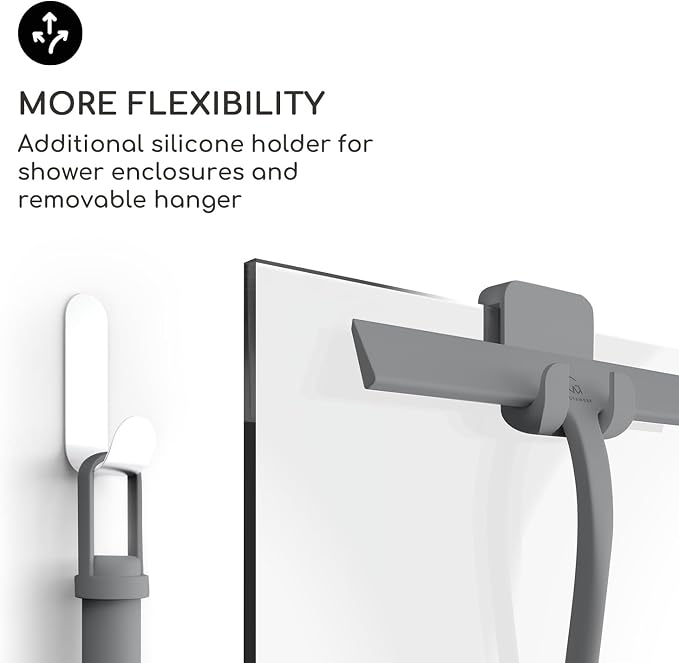 GÜTEWERK Shower Squeegee for Glass Doors, Silicone Window Squeegee, Bathroom - Image 5
