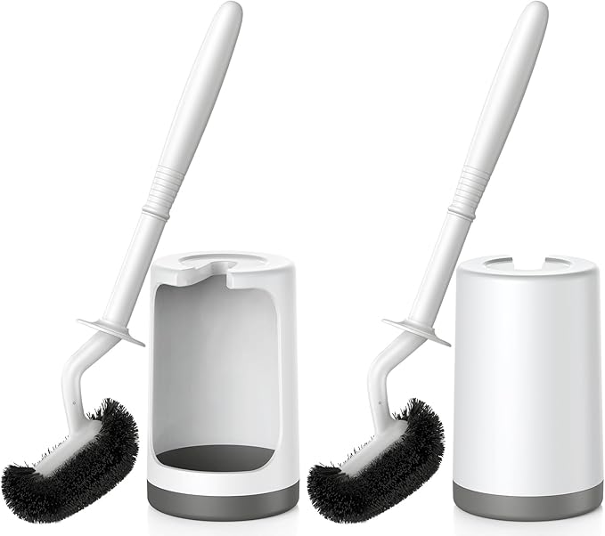 HAMITOR Toilet Bowl Brush Holder Set: Curved Design by HAMITOR