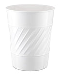 Monarch Abode White Handcrafted Wave Embossed Metal Wastebasket by MonarchAbode