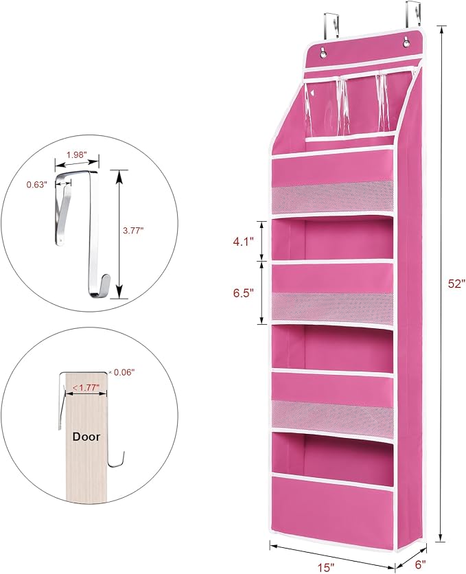 Univivi 5-Shelf Fabric Door Storage Over Door Hanging Organizer - Image 6