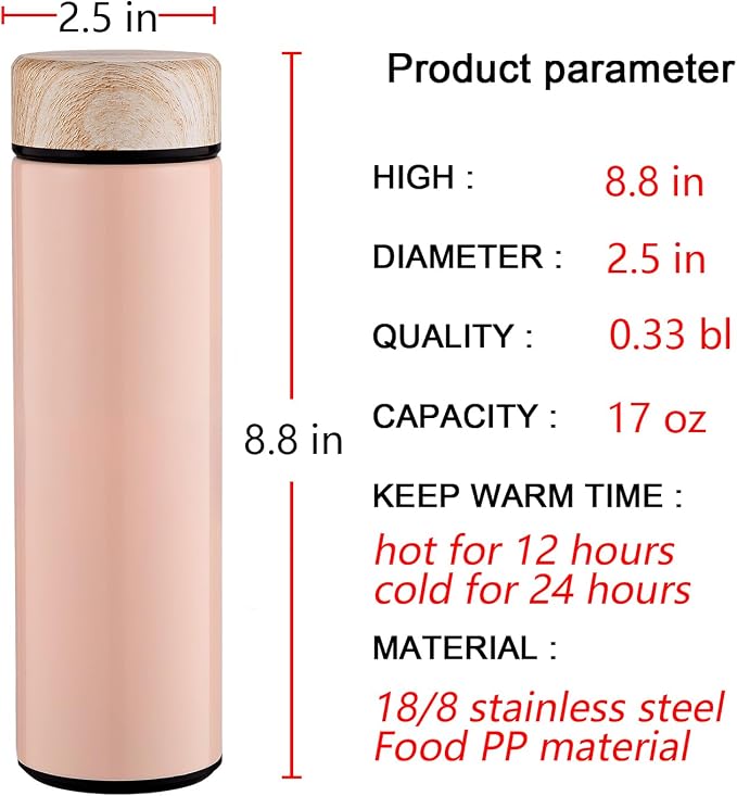 15oz Water Bottle Stainless Steel Thermos Flask - Image 2