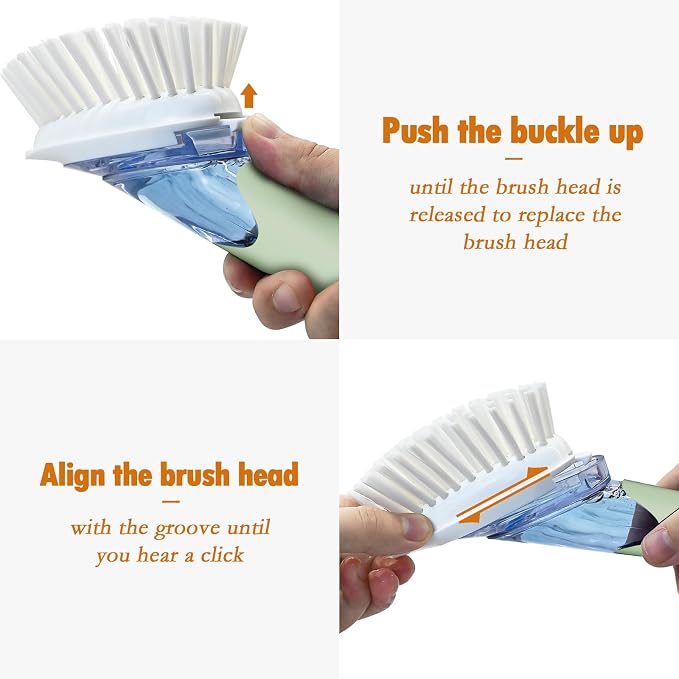 Soap Dispensing Replacement Dish Brush Storage Set - Image 4