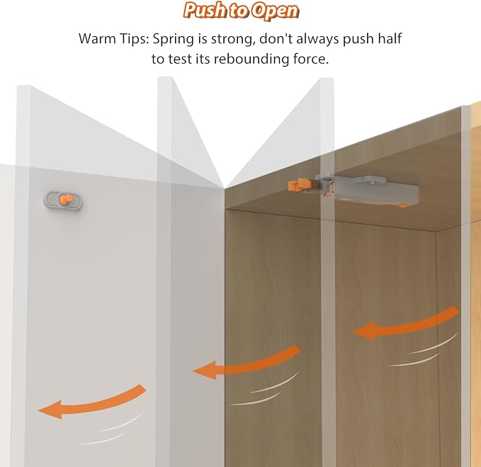 Push to Close Cabinet Latch, Jiayi 10 Pack Push Open Hardware, Cabinet Press - Image 3