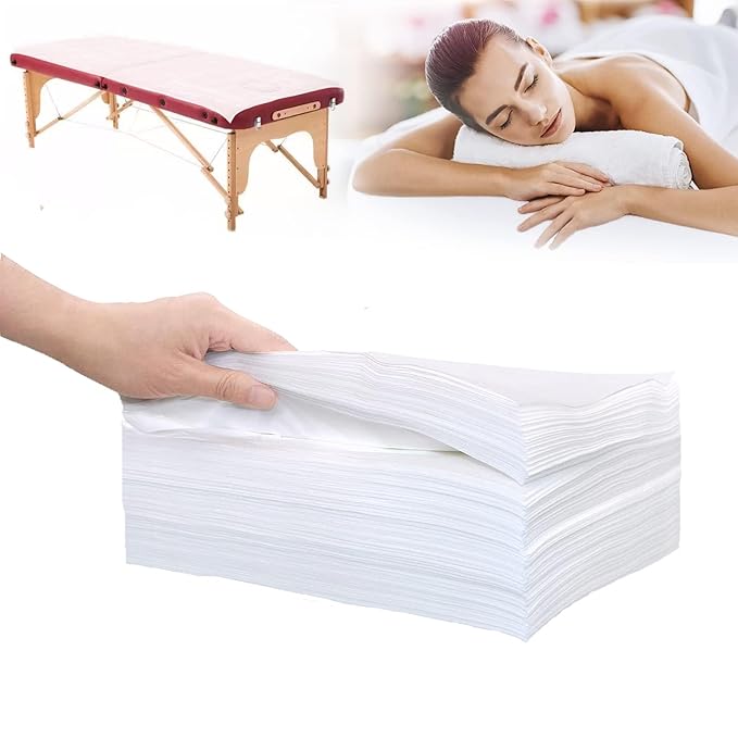 50Pcs Disposable Massage Table Sheets 31.5" x 71" Non-Woven Fabric Bed Covers by SZHZTEL