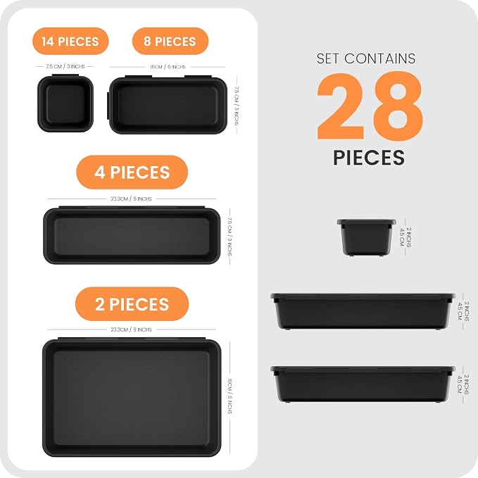 A-LuGei 【28PCS】 Drawer Organizer, Bathroom Organizers and Storage, Makeup - Image 6