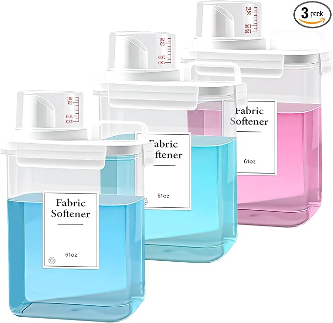 3 Pack Laundry Detergent Dispenser, 61oz Laundry Soap Dispenser, Refluxable by HONGYAARTDIY